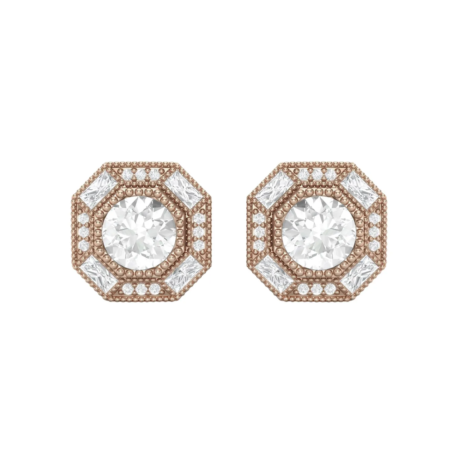 6MM Round Moissanite Minimalist Delicate Stud Women Earrings 925 Sterling Silver
