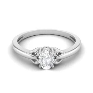 6X4MM Oval Shape Moissanite Solitaire Love Gift Ring