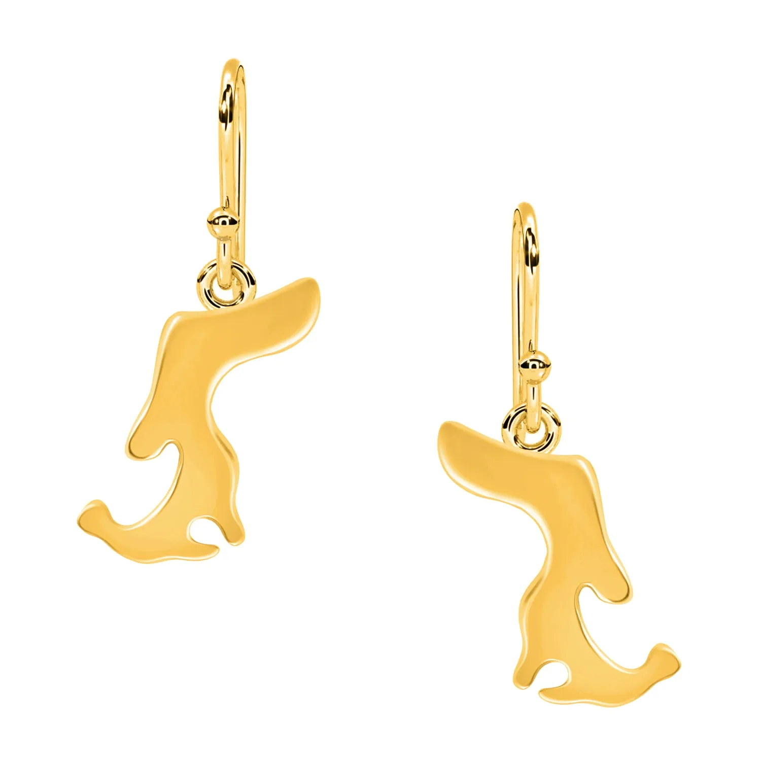925 Sterling Silver Dachshund Dog Tiny Dangle Animal Earrings For Women