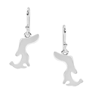 925 Sterling Silver Dachshund Dog Tiny Dangle Animal Earrings For Women