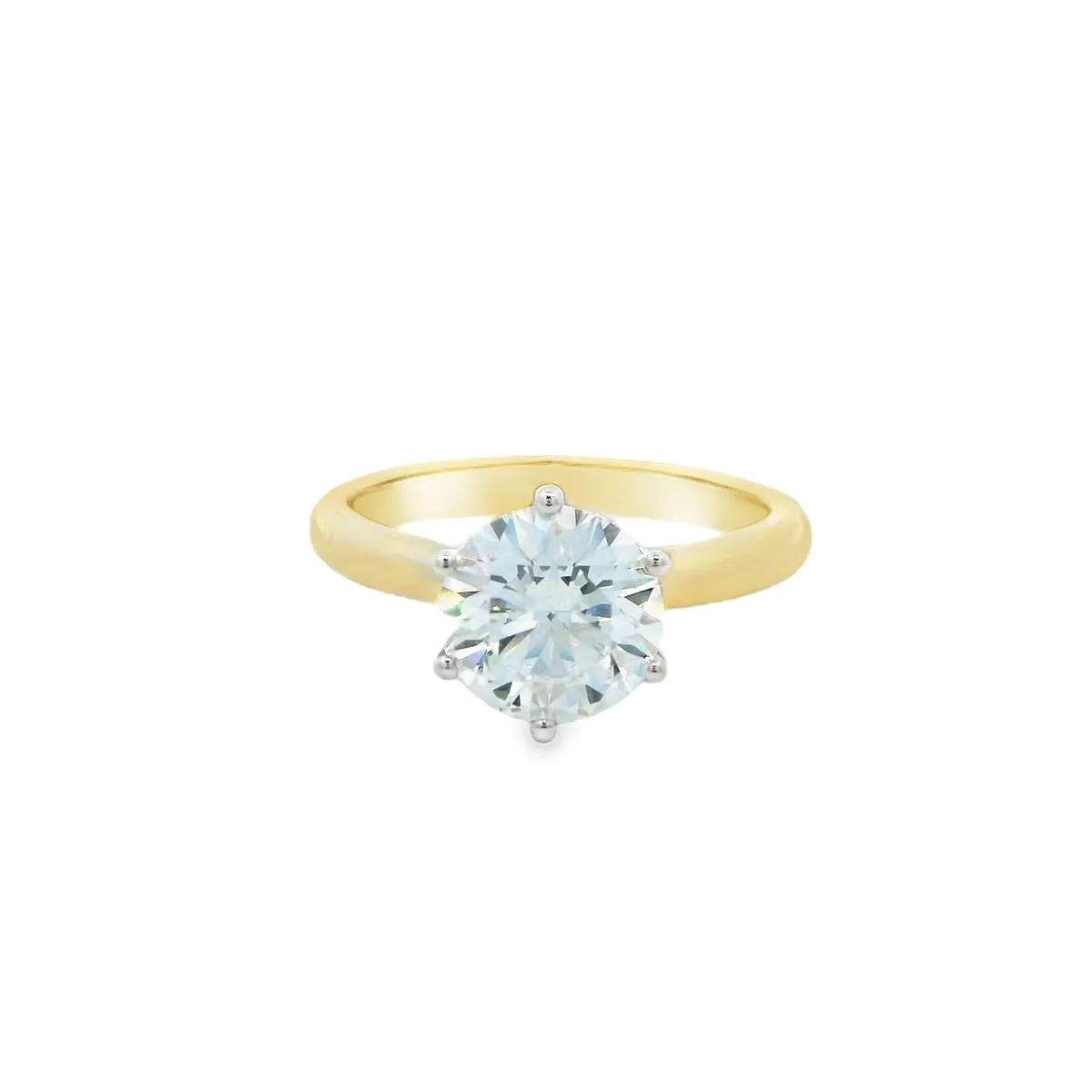 9ct Yellow & White Gold 2.0ct Round Brilliant Lab Grown Diamond Solitaire Ring