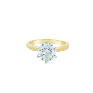 9ct Yellow & White Gold 2.0ct Round Brilliant Lab Grown Diamond Solitaire Ring