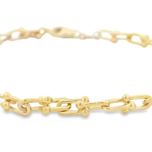 9ct Yellow Gold Ball Link Bracelet 19cm