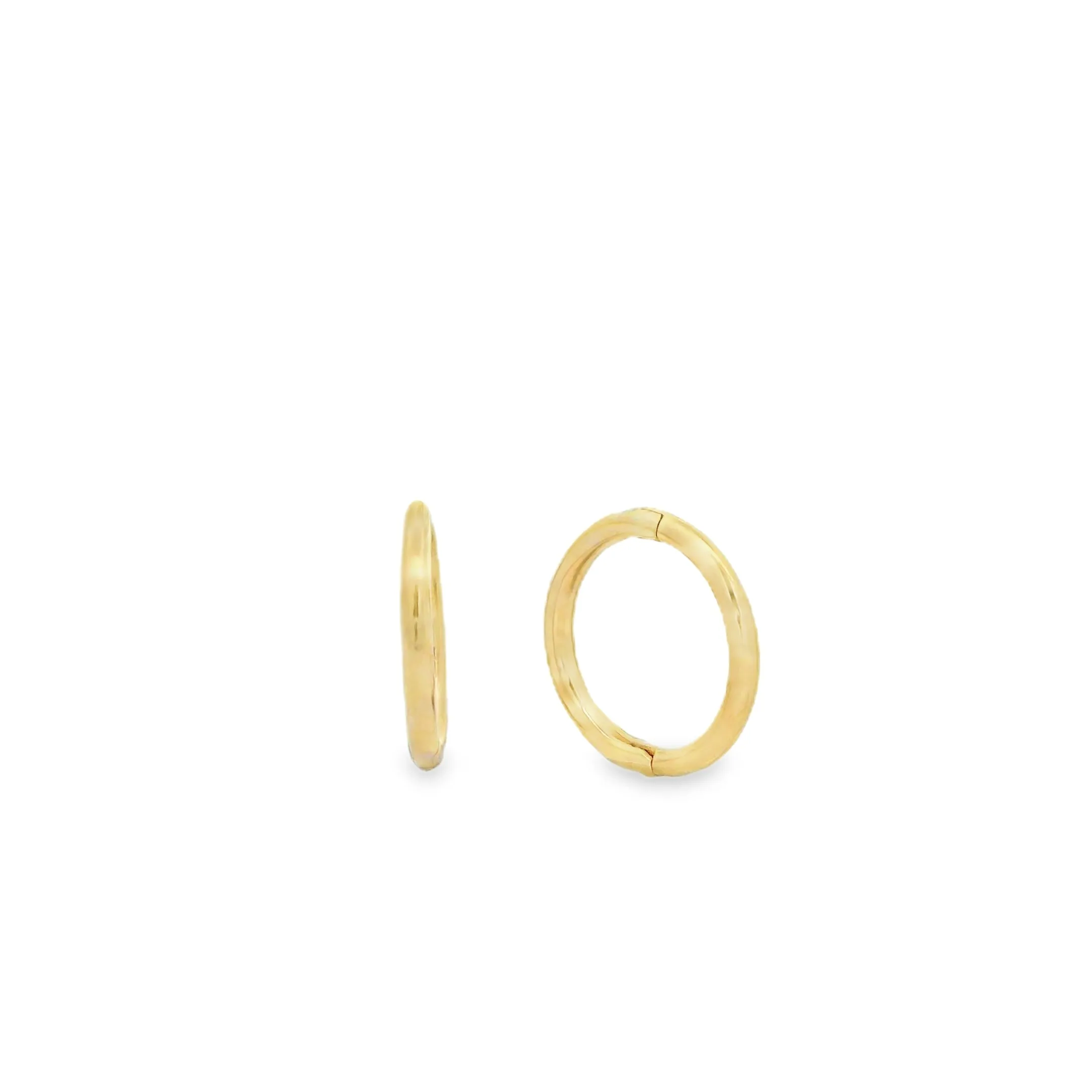 9ct Yellow Gold Round Sleeper Hoop Earrings GEAR351