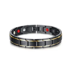 Abrray Magnetic Hematite Copper Bracelet Men's Health Bracelets with Hook Buckle Clasp Therapy Bangles Man Health Care Jewelry