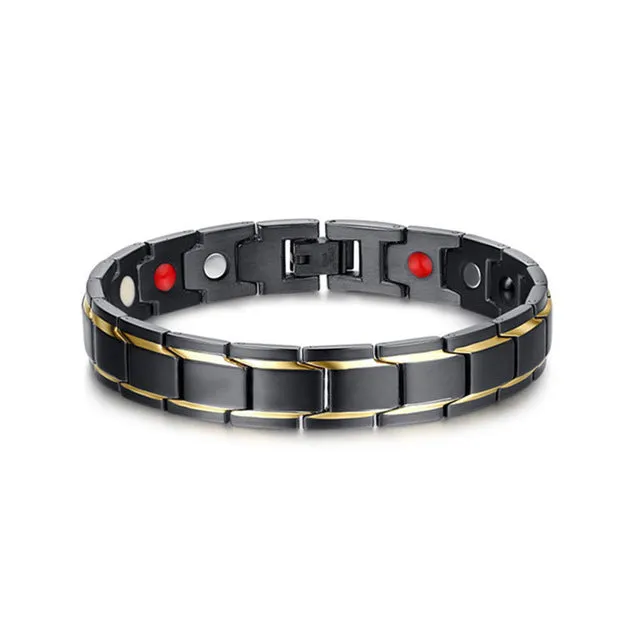 Abrray Magnetic Hematite Copper Bracelet Men's Health Bracelets with Hook Buckle Clasp Therapy Bangles Man Health Care Jewelry
