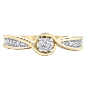Accented Twist Illusion Set Diamond Ring