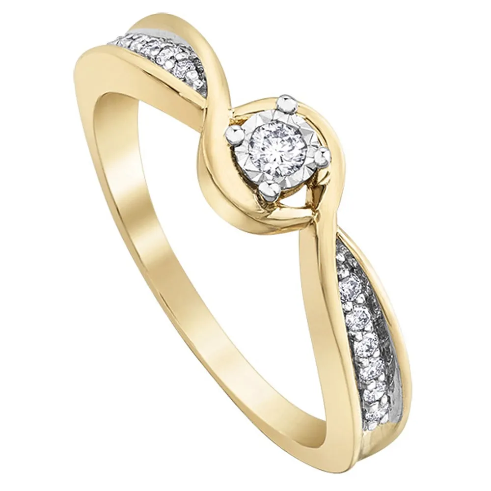 Accented Twist Illusion Set Diamond Ring