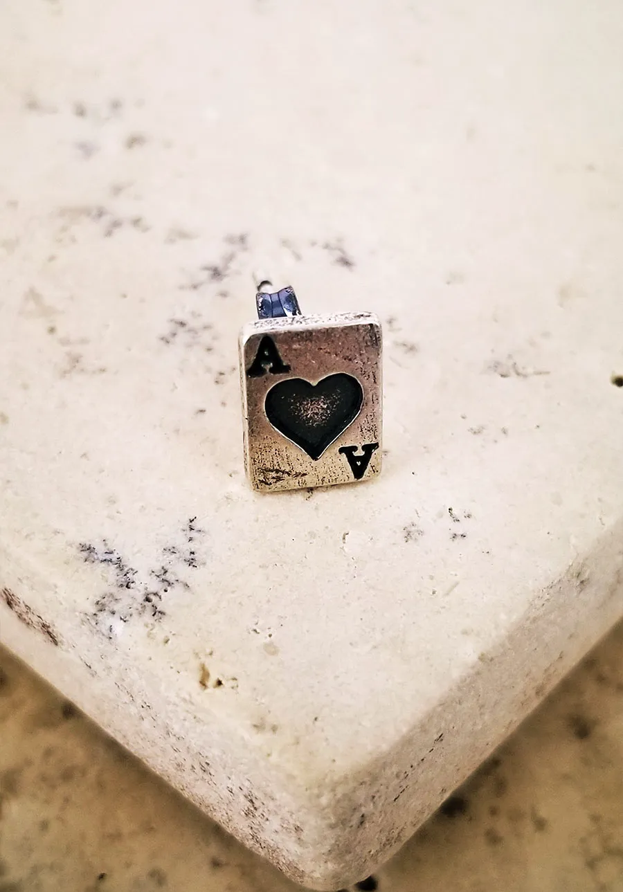 Ace of Hearts Pin Earrings