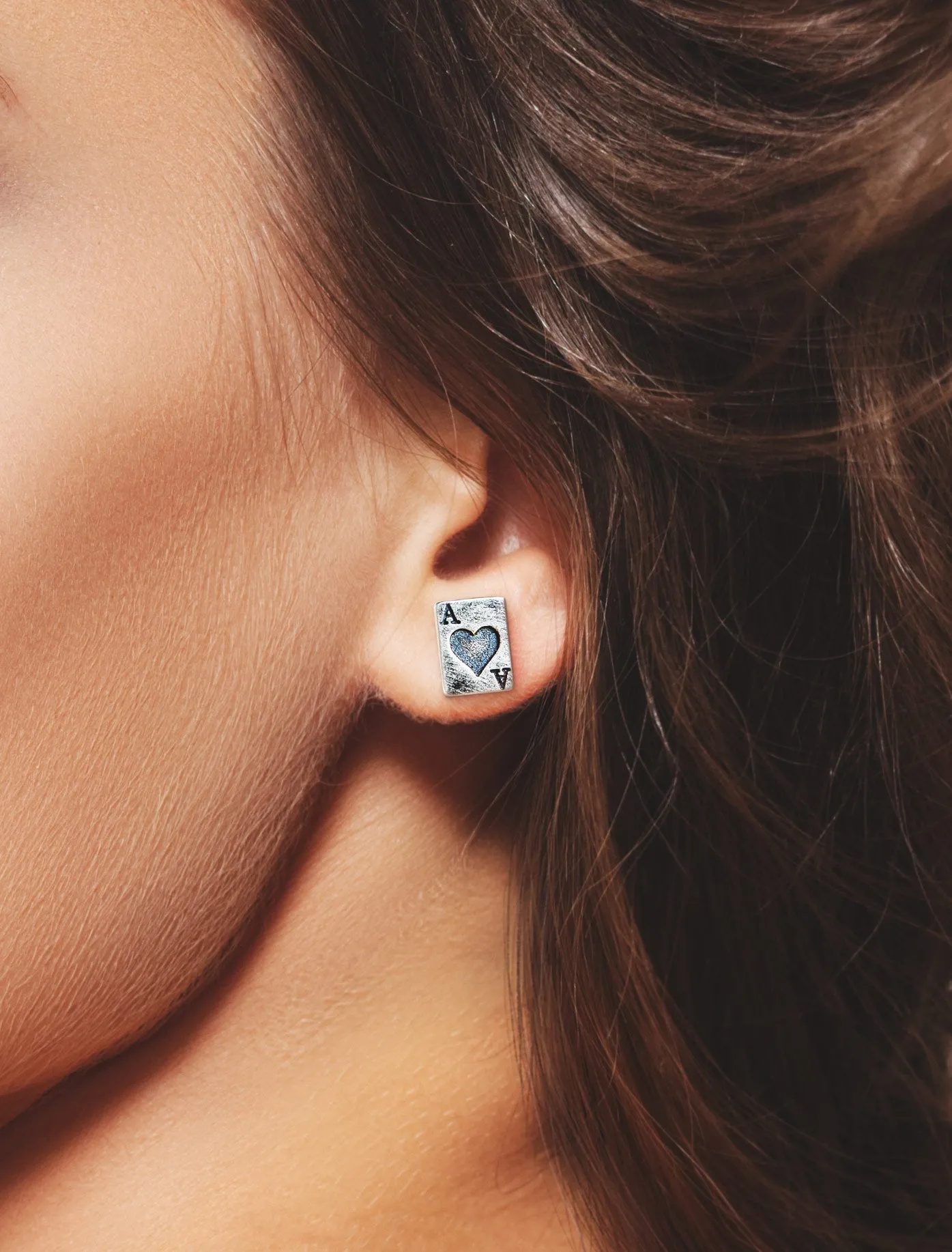 Ace of Hearts Pin Earrings