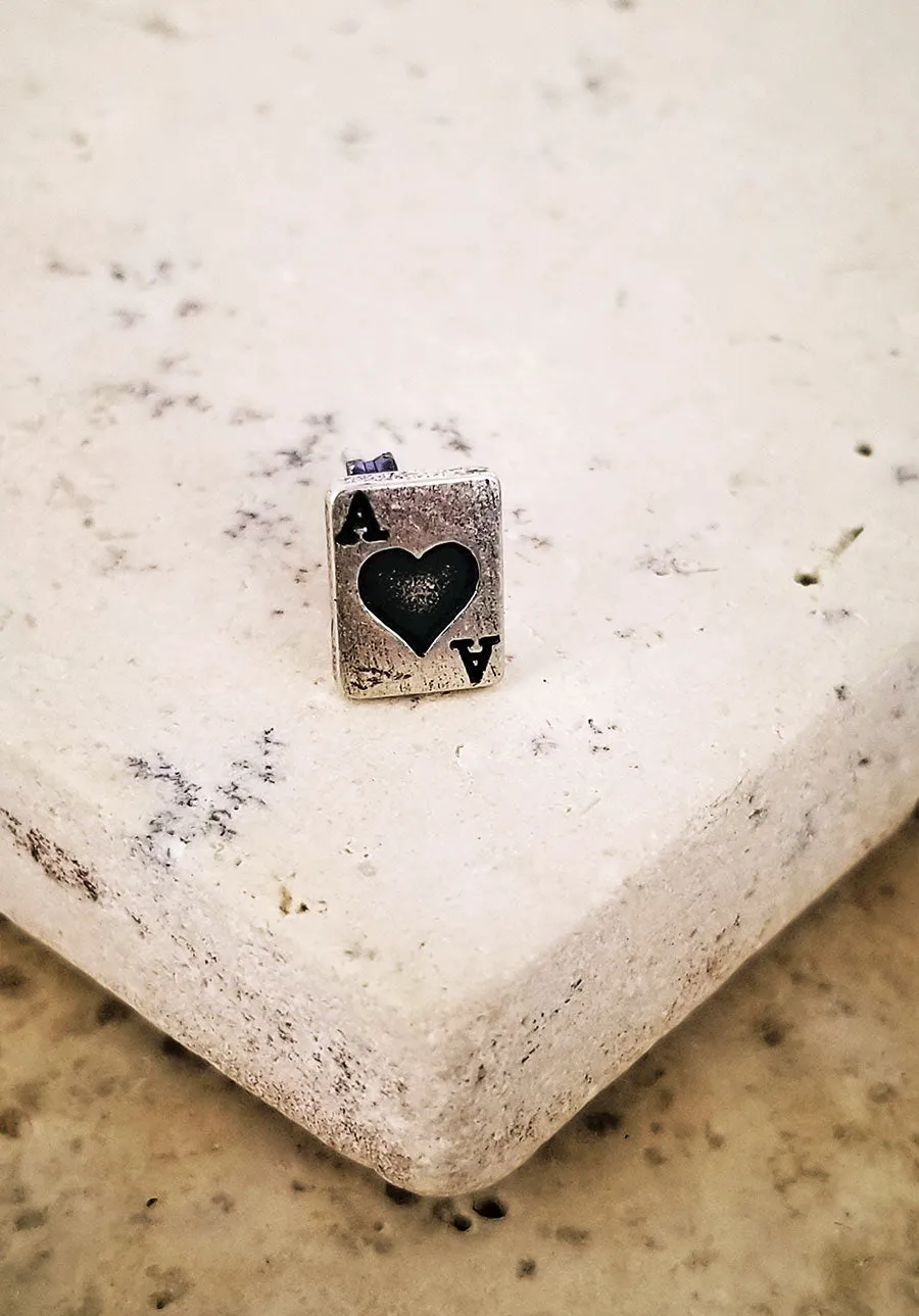 Ace of Hearts Pin Earrings