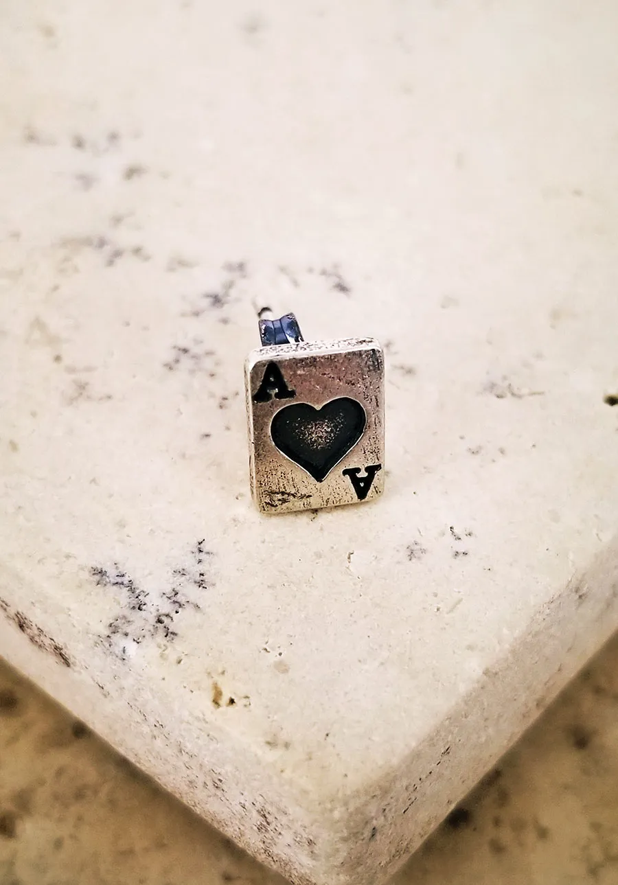 Ace of Hearts Pin Earrings