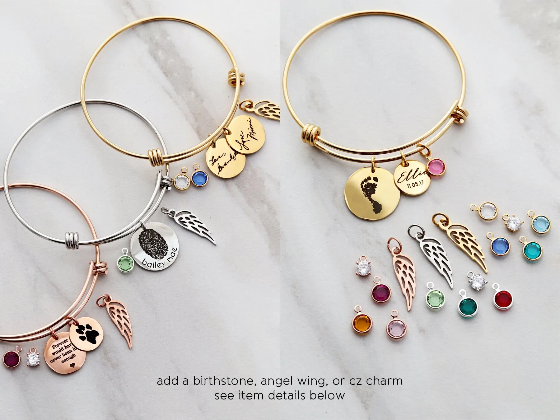 Actual Paw Print Bangle