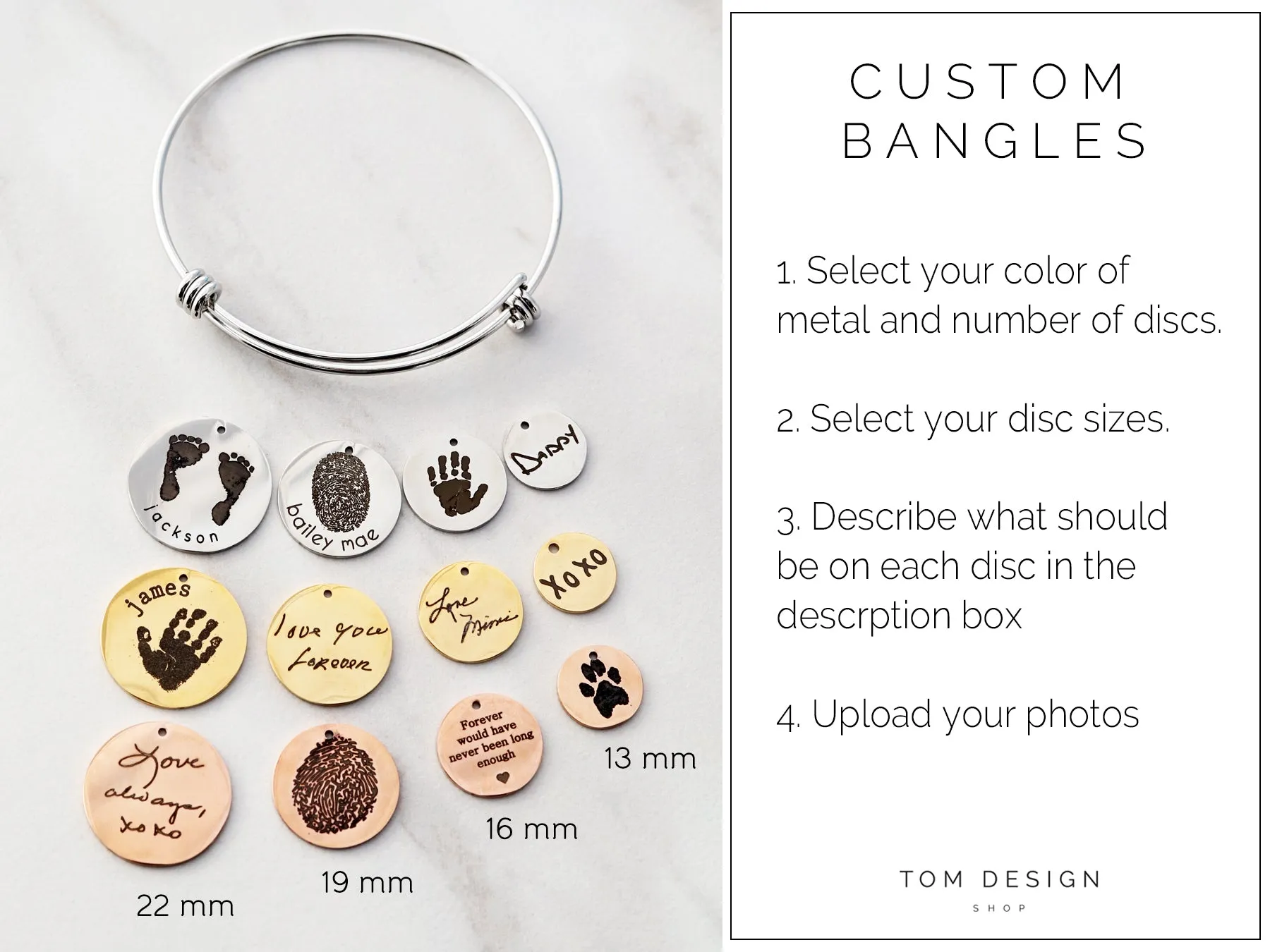 Actual Paw Print Bangle
