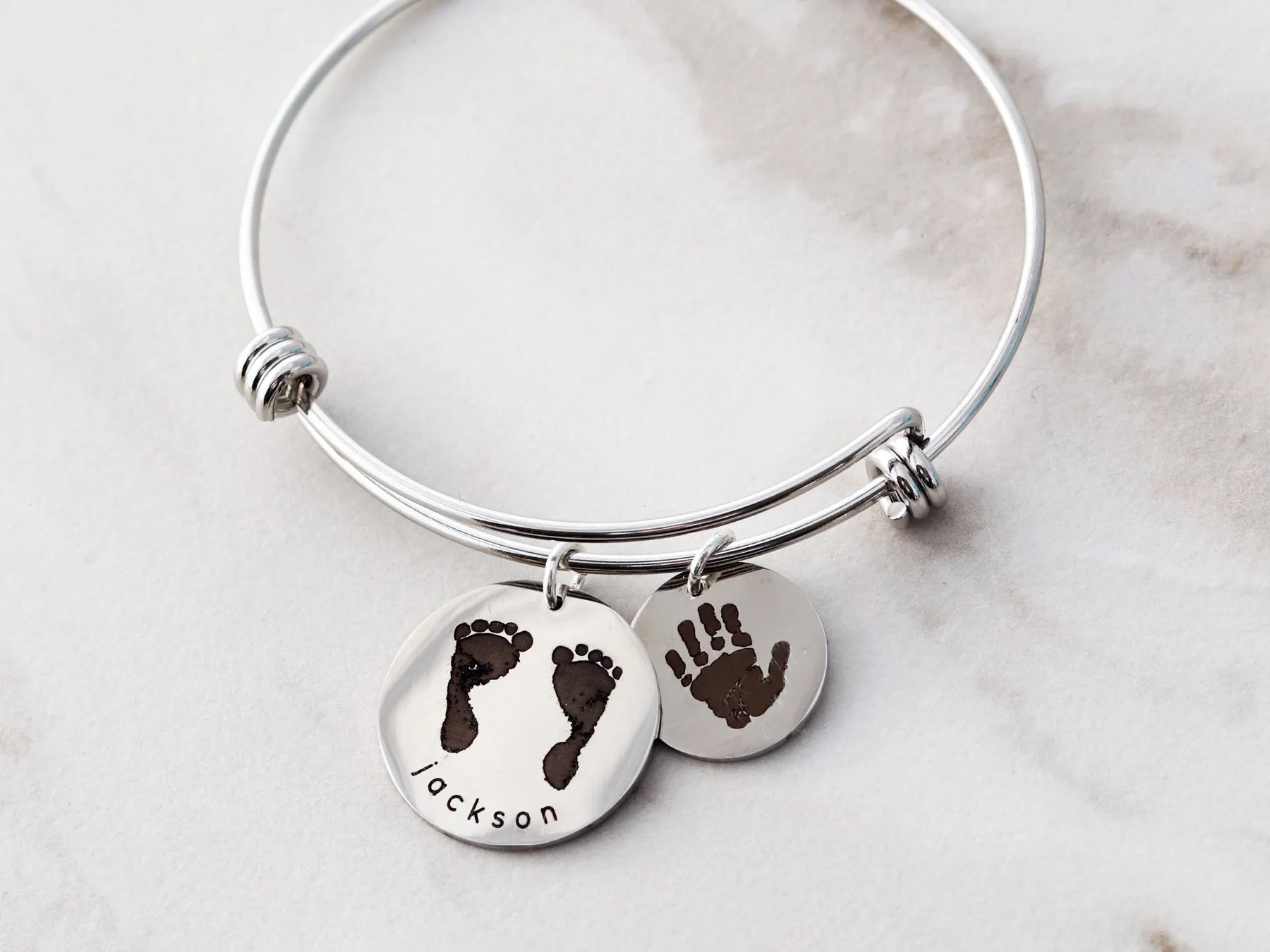 Actual Paw Print Bangle