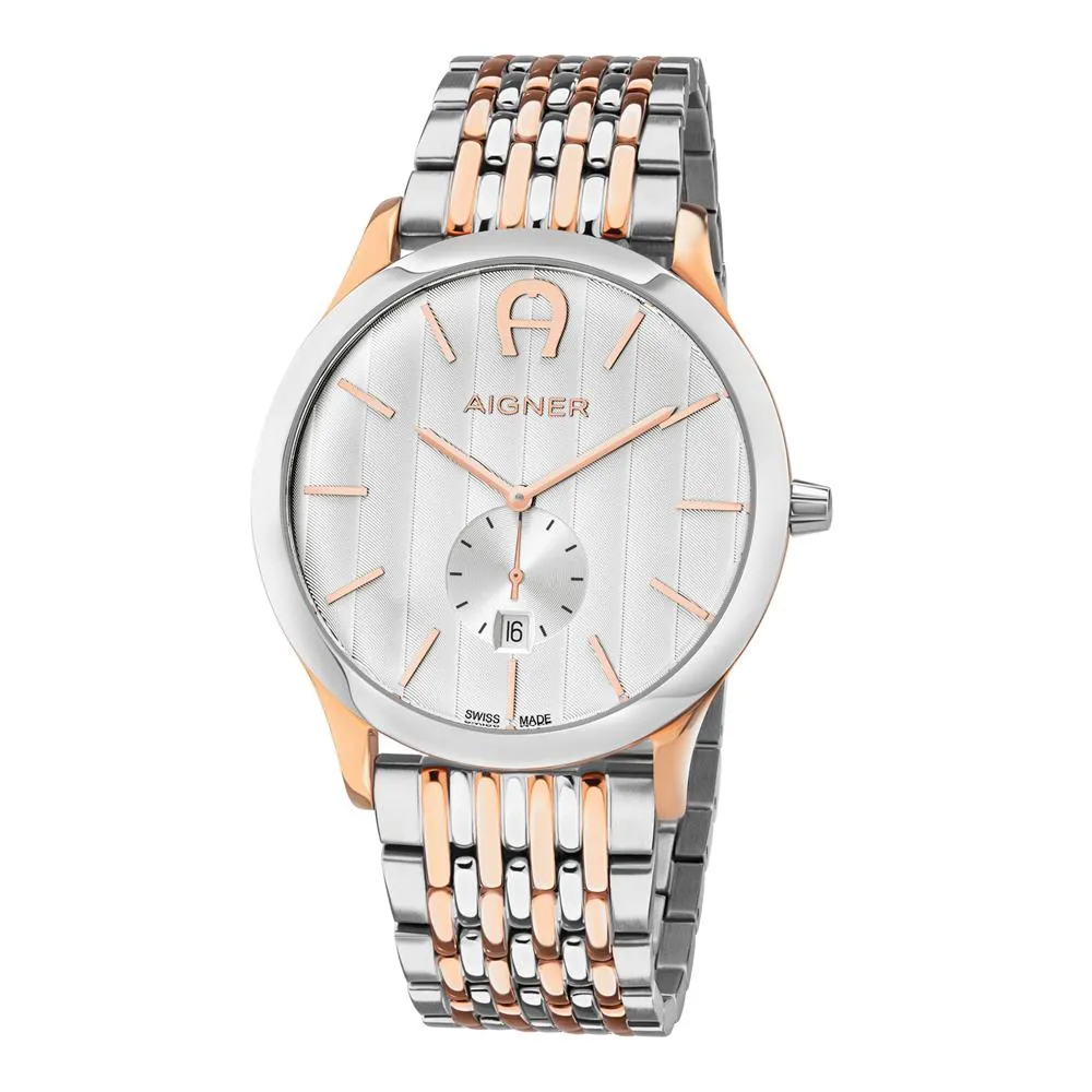 Aigner Tre Men's Watch Stainless Steel With Rose Gold Plated Case