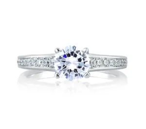 A.JAFFE CLASSICS SOLITAIRE WITH PAVÉ AND BEZEL SET PROFILE DIAMOND ENGAGEMENT RING 0.23