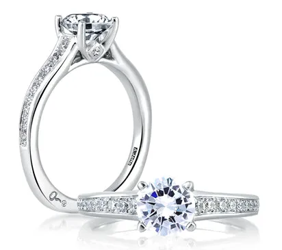 A.JAFFE CLASSICS SOLITAIRE WITH PAVÉ AND BEZEL SET PROFILE DIAMOND ENGAGEMENT RING 0.23