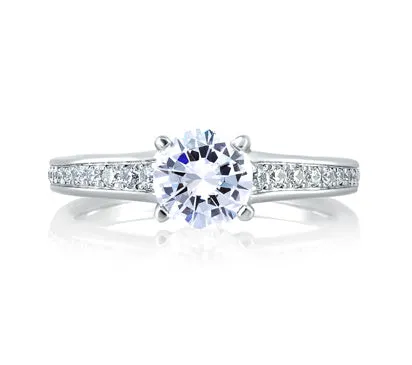 A.JAFFE CLASSICS SOLITAIRE WITH PAVÉ AND BEZEL SET PROFILE DIAMOND ENGAGEMENT RING 0.23