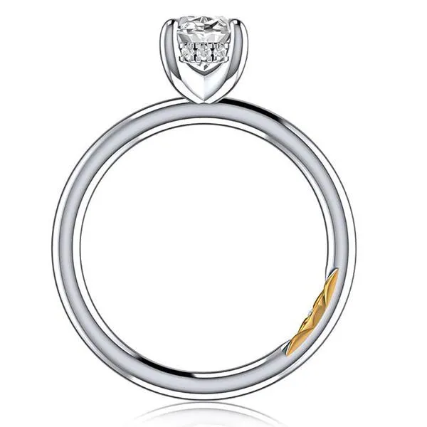 A.Jaffe Engagement Rings Classic Four Prong Solitaire Oval Diamond Engagement Ring with Hidden Halo MECOV2957L/157B