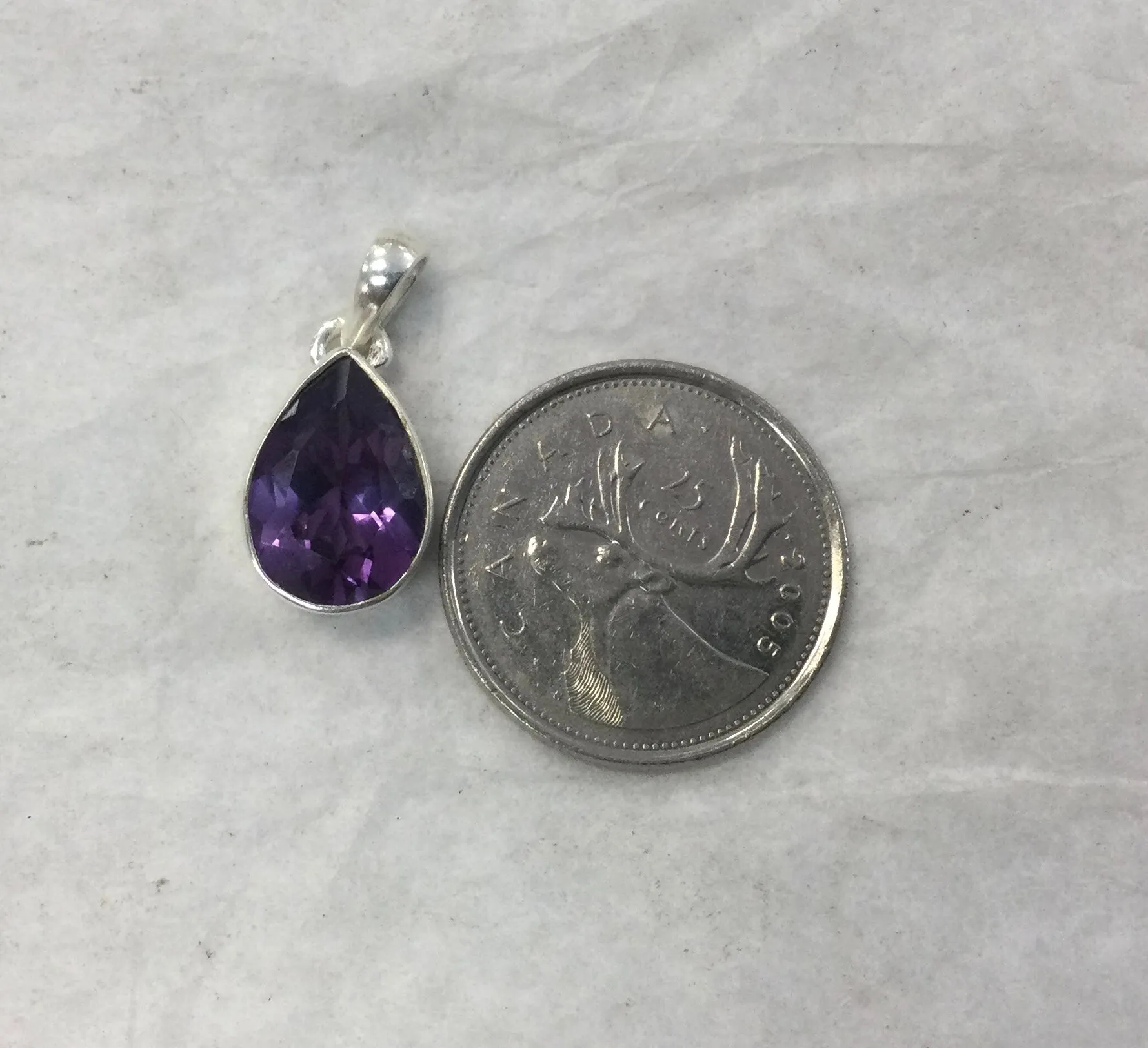 Alexanderite Teardrop Pendant in Silver
