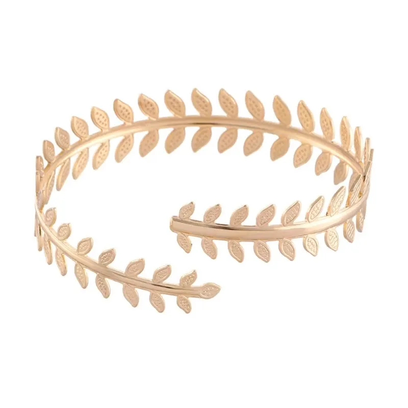 Alloy Spiral Armband Swirl Upper Arm Cuff Armlet Bangle Bracelet Egyptian Costume Accessory for Women Gold Silver Color