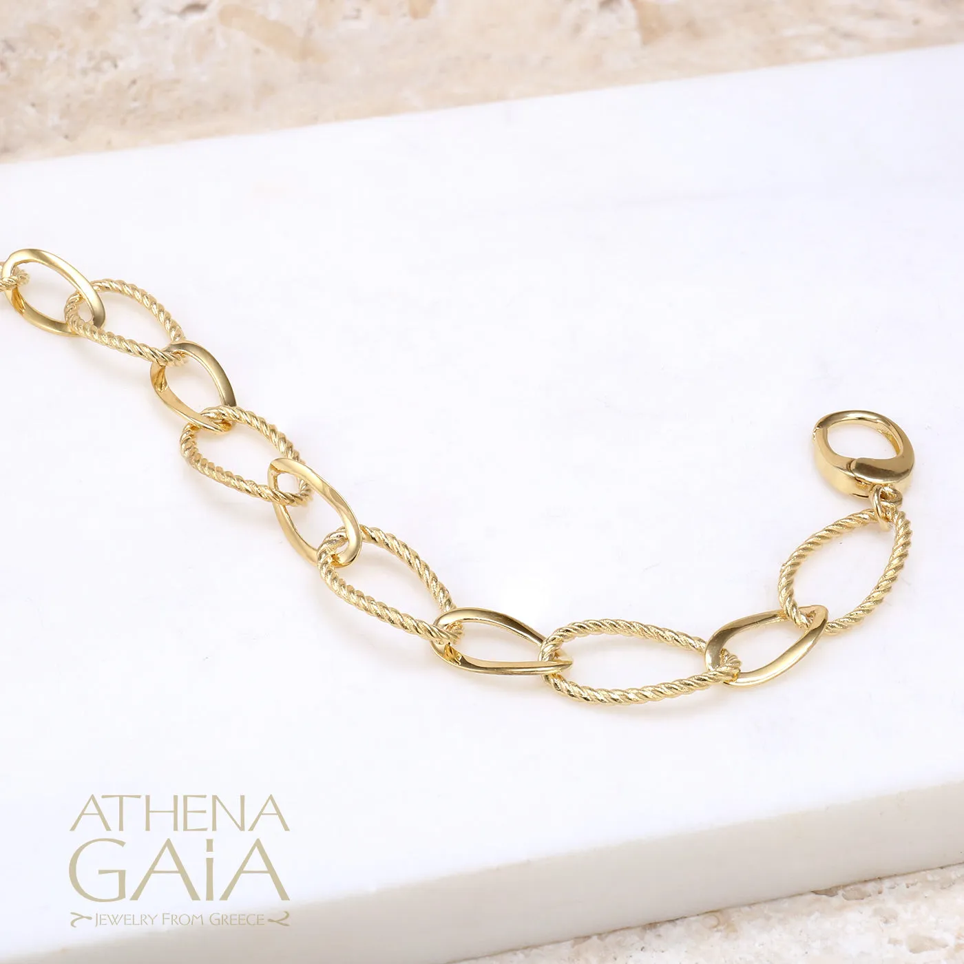 Al'Oro Drop Link Necklace