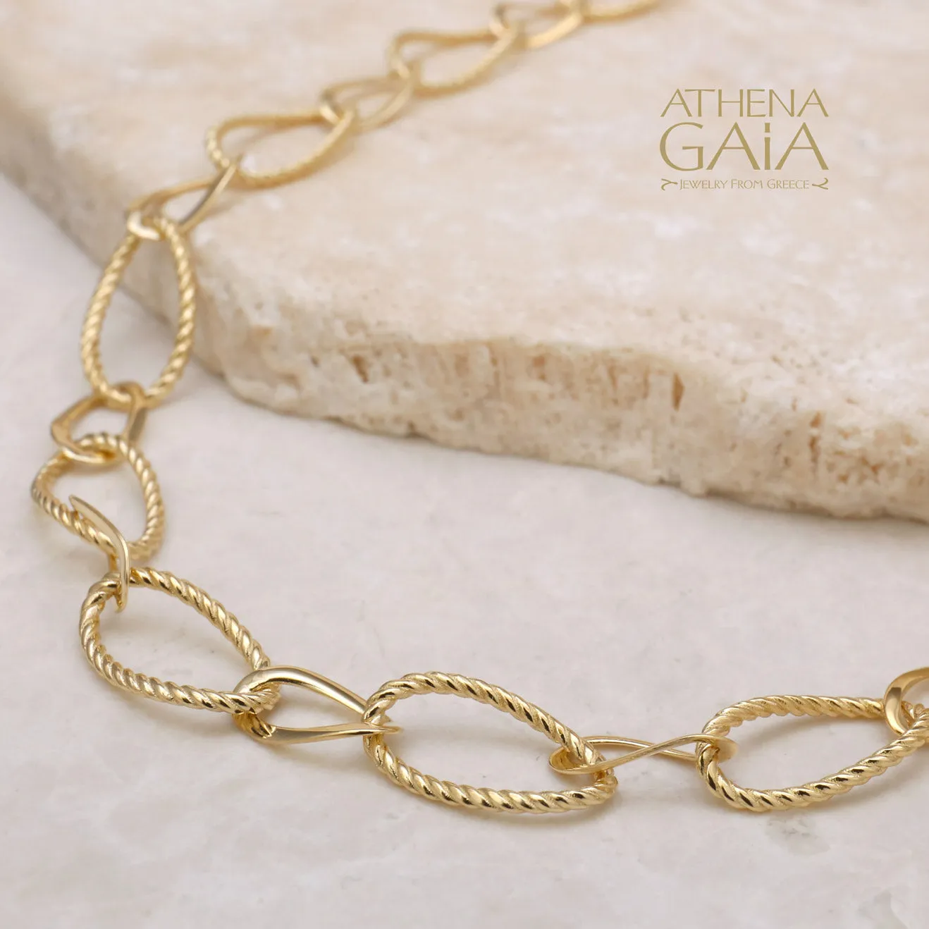 Al'Oro Drop Link Necklace