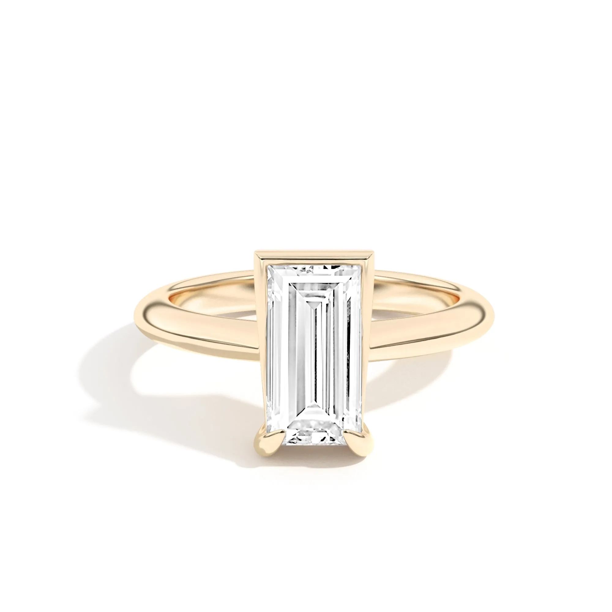 Ando Baguette Sloping Semi-Bezel Ring