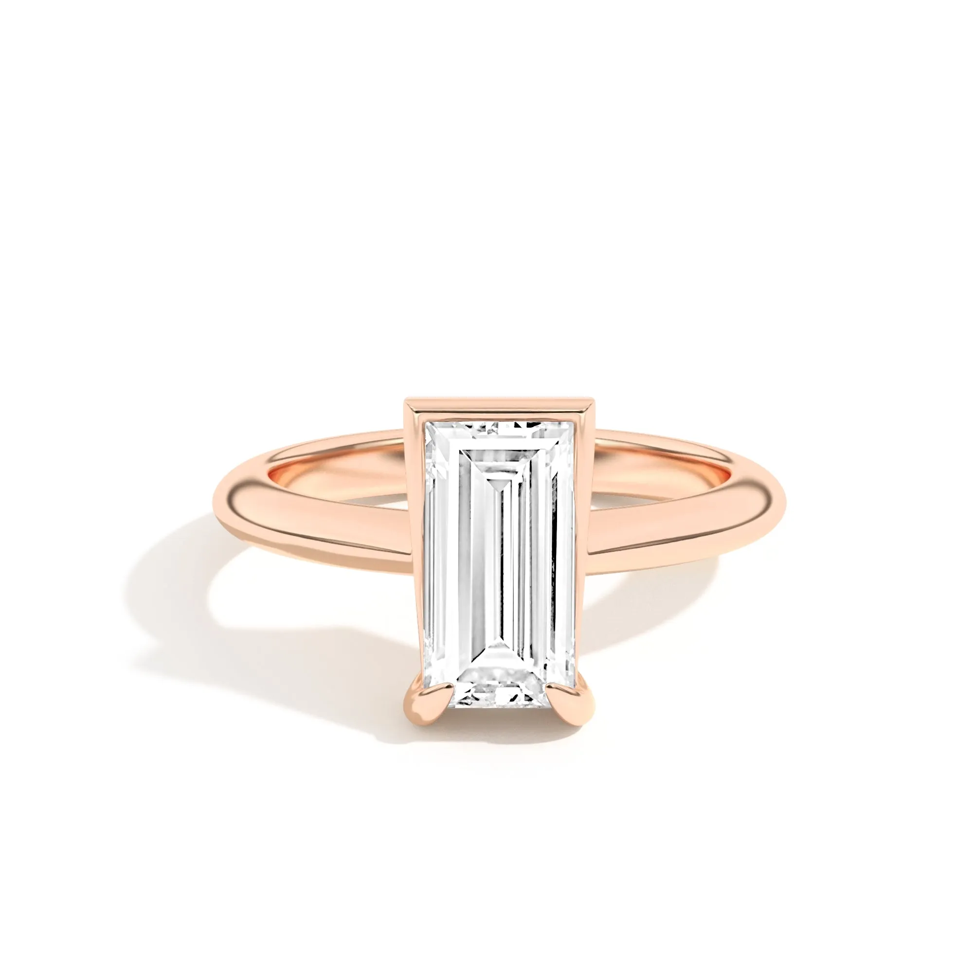 Ando Baguette Sloping Semi-Bezel Ring