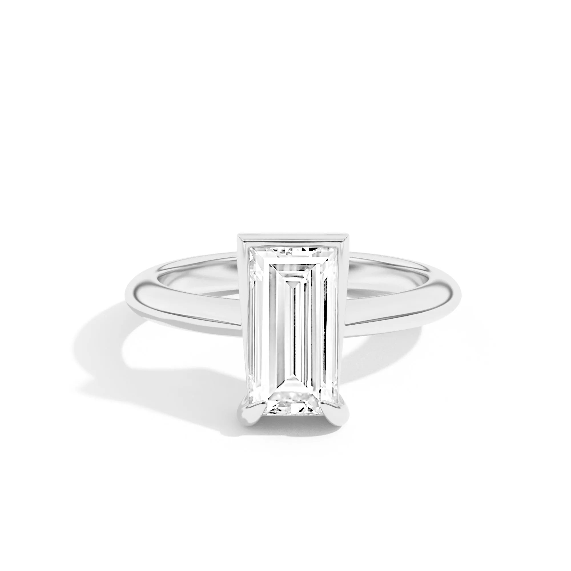 Ando Baguette Sloping Semi-Bezel Ring