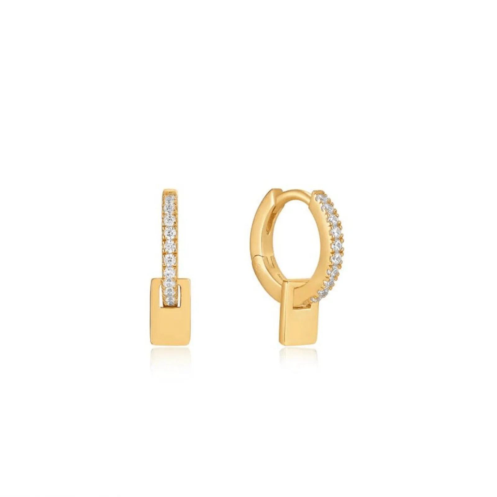 Ania Haie Glam Pendant Gold Huggie Hoop Earrings