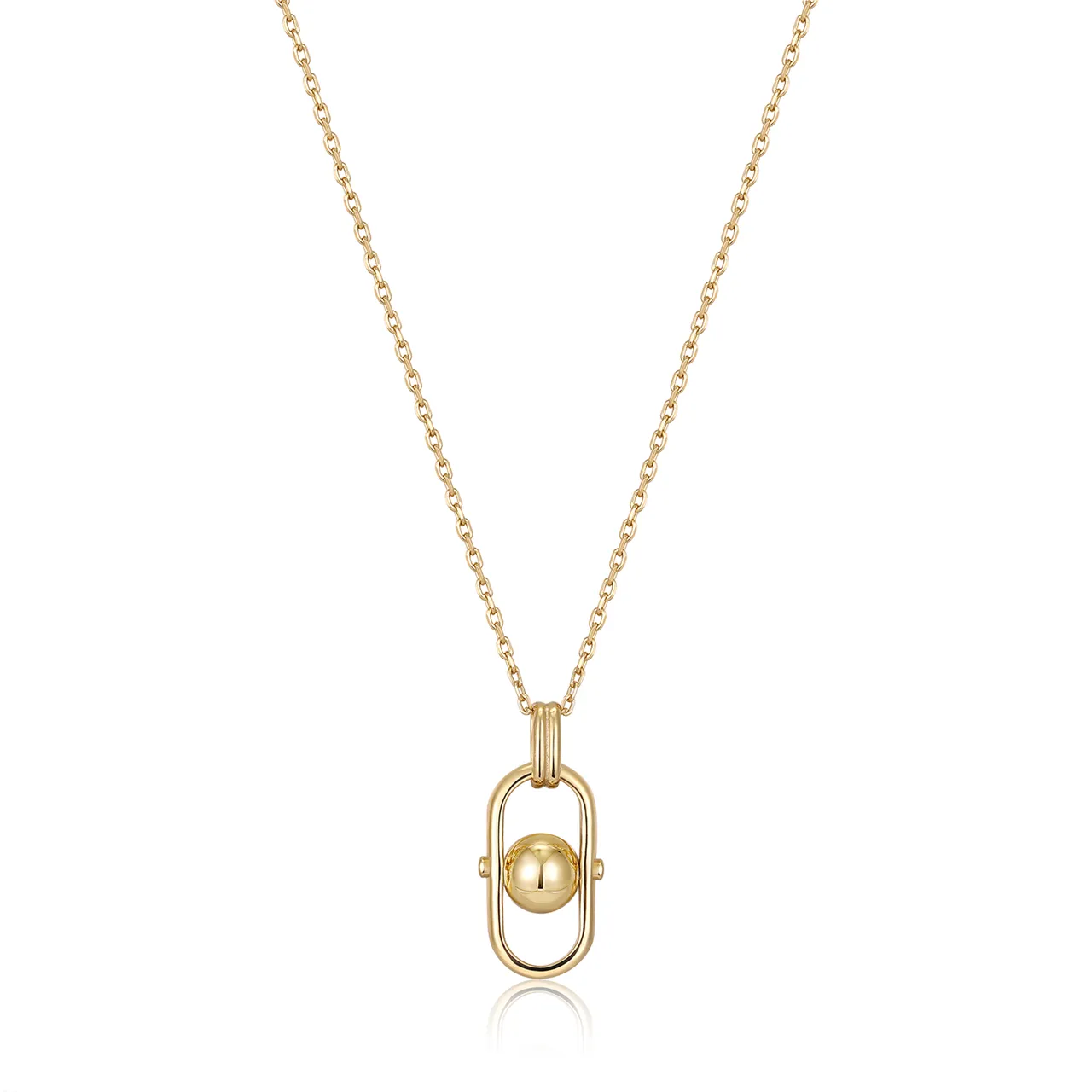 Ania Haie Gold Orb Link Drop Pendant Necklace