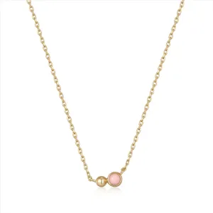 Ania Haie Gold Orb Rose Quartz Pendant Necklace