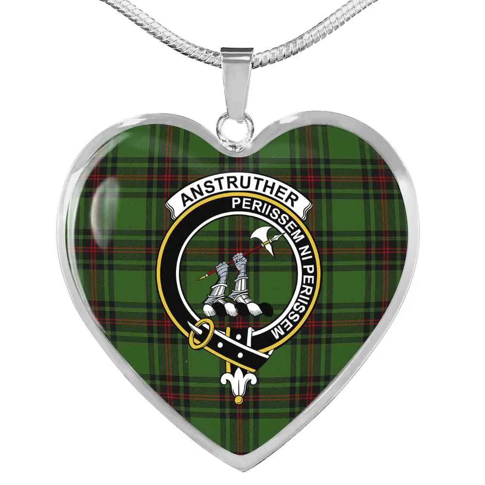 Anstruther Scottish Tartan Necklace Heart Futuristic Clan Worldwide shipping Crest