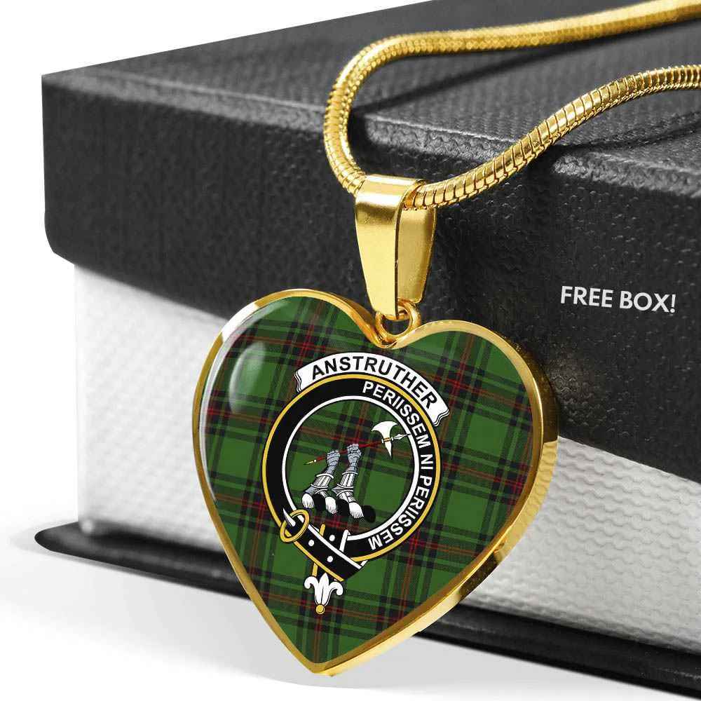 Anstruther Scottish Tartan Necklace Heart Futuristic Clan Worldwide shipping Crest