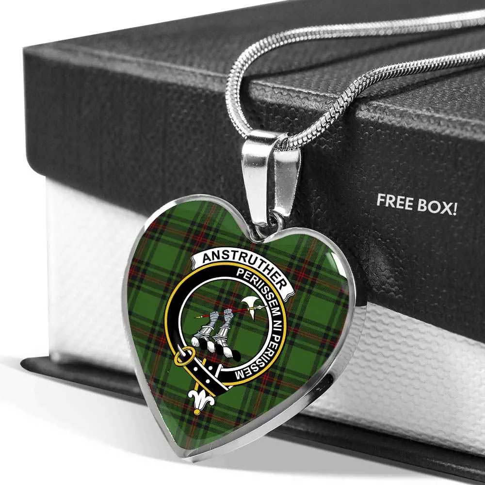 Anstruther Scottish Tartan Necklace Heart Futuristic Clan Worldwide shipping Crest