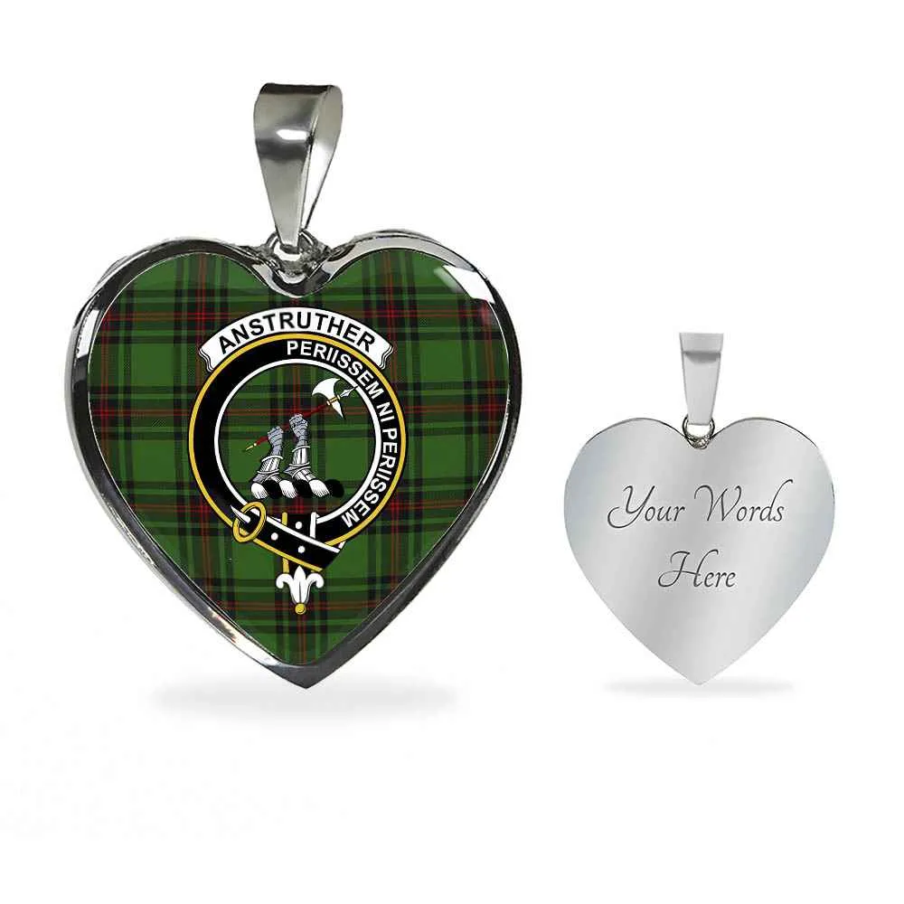 Anstruther Scottish Tartan Necklace Heart Futuristic Clan Worldwide shipping Crest