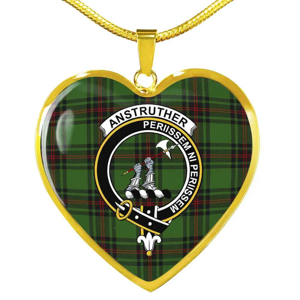 Anstruther Scottish Tartan Necklace Heart Futuristic Clan Worldwide shipping Crest