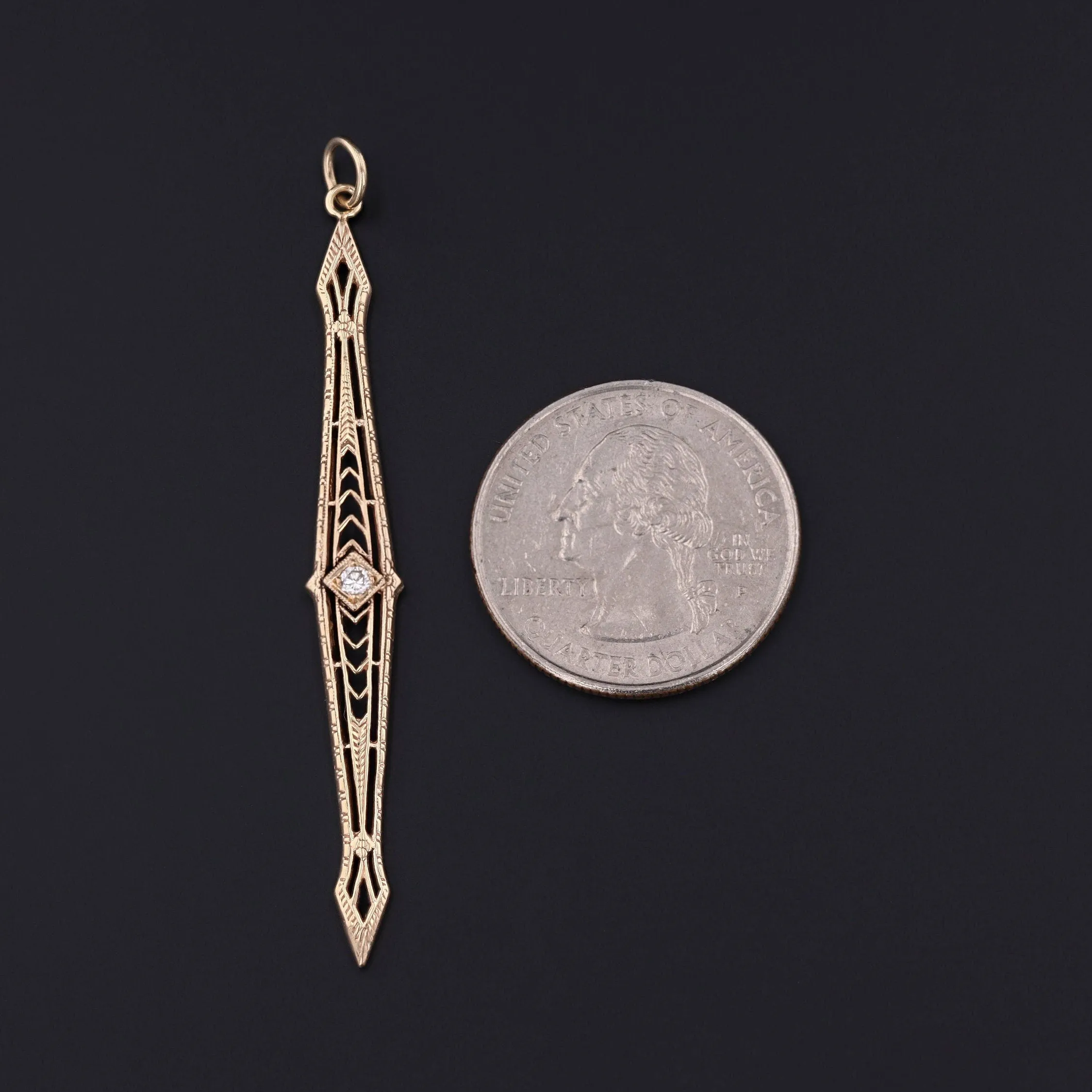 Antique Diamond Conversion Pendant of 14k Gold