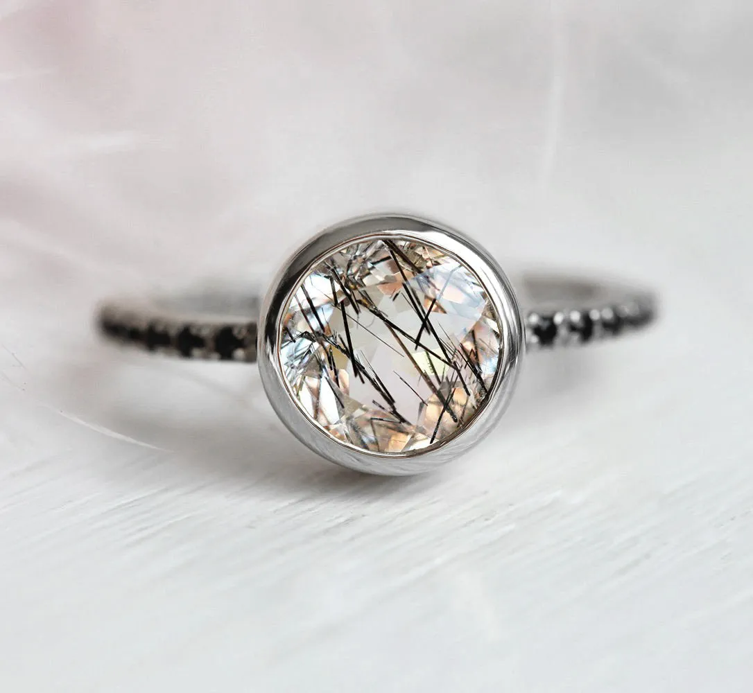 Astrid Black Rutile Quartz Solitaire Ring