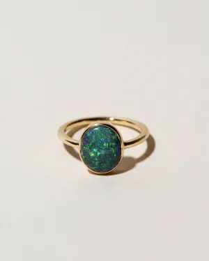 Australian Black Opal Ring