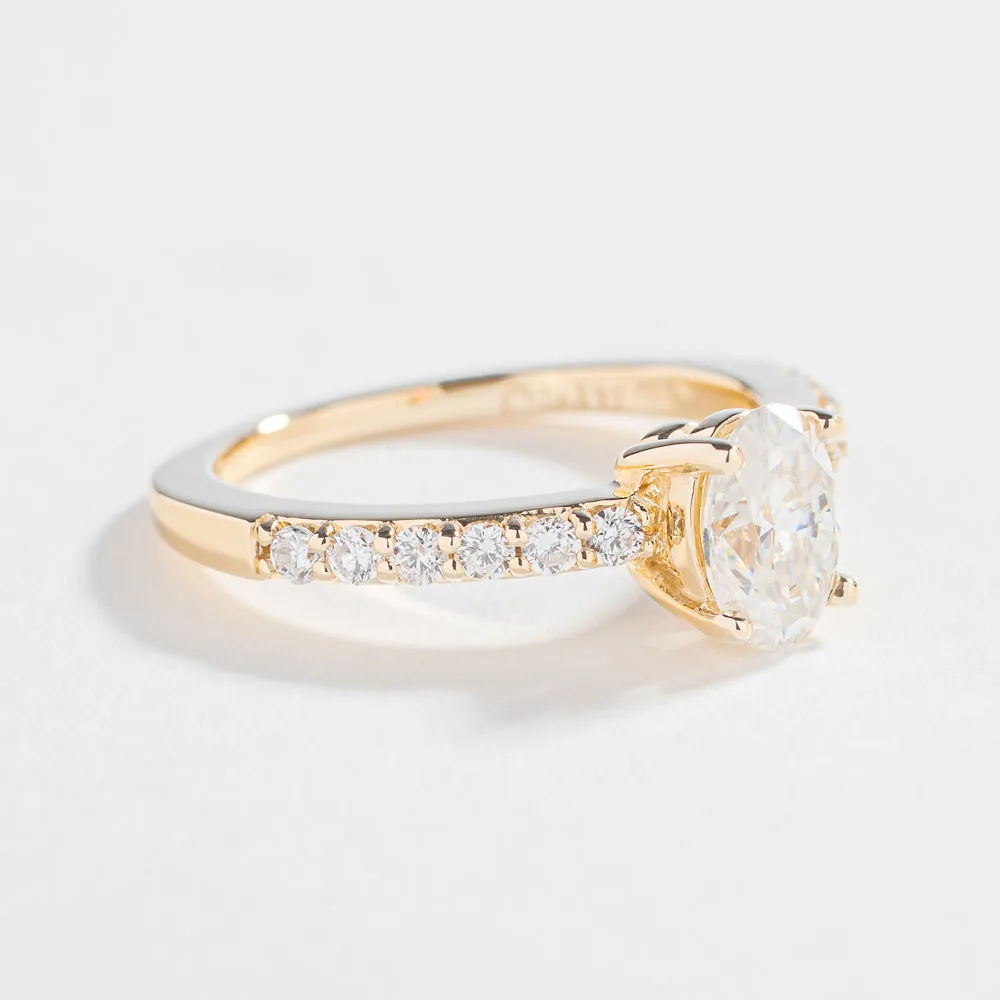 BALLERINA ENGAGEMENT RING | 14K GOLD, MOISSANITE & DIAMONDS
