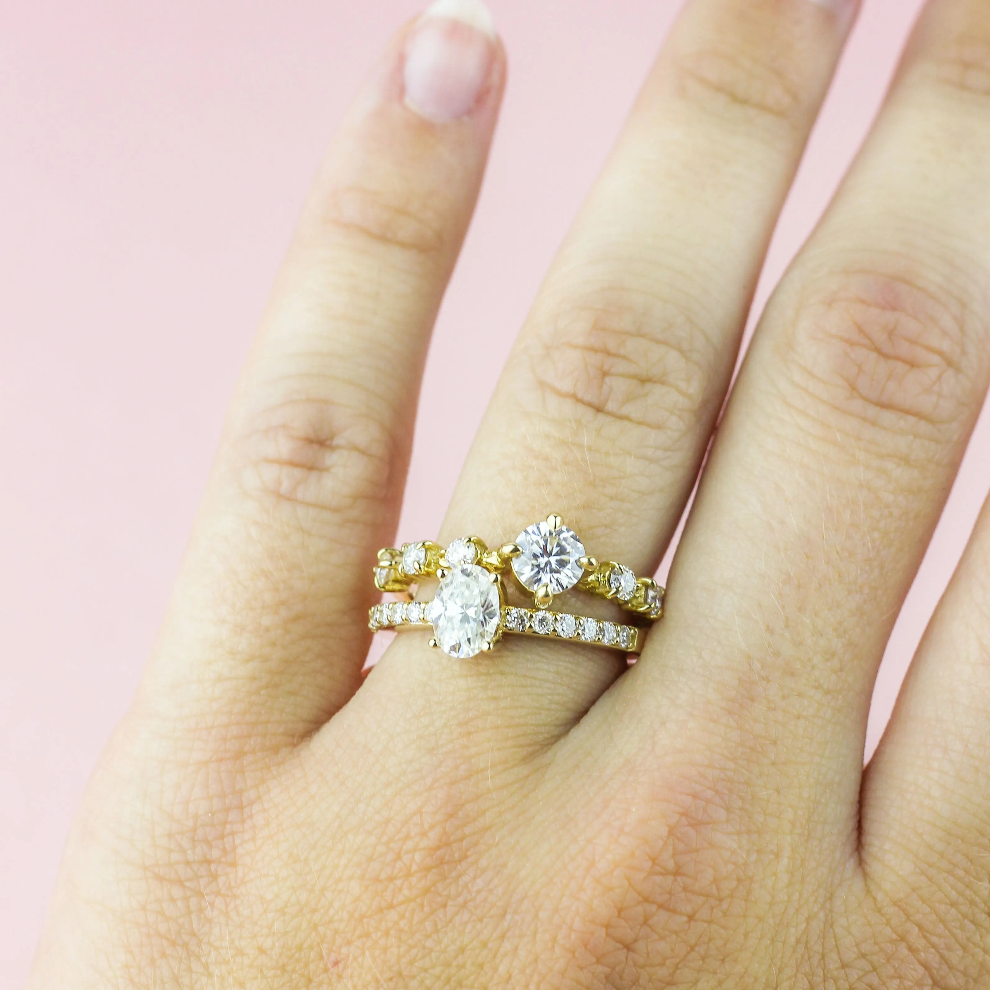 BALLERINA ENGAGEMENT RING | 14K GOLD, MOISSANITE & DIAMONDS