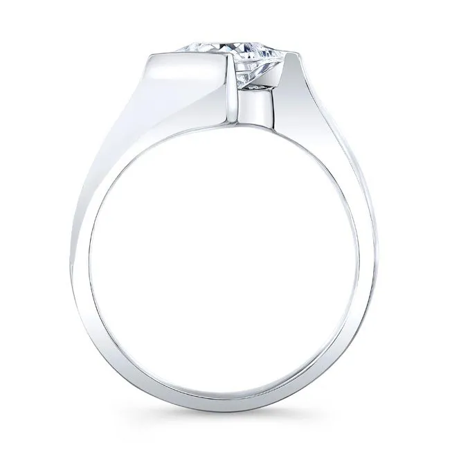 Barkev's Bypass Channel Set Solitaire Princess Cut Diamond Engagement Ring