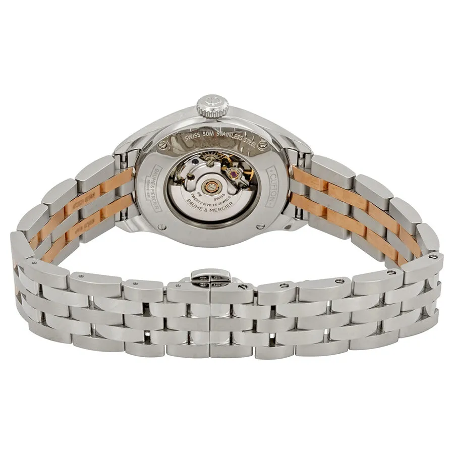 Baume et Mercier Clifton Two Tone Automatic Silver Dial Ladies Watch A10152