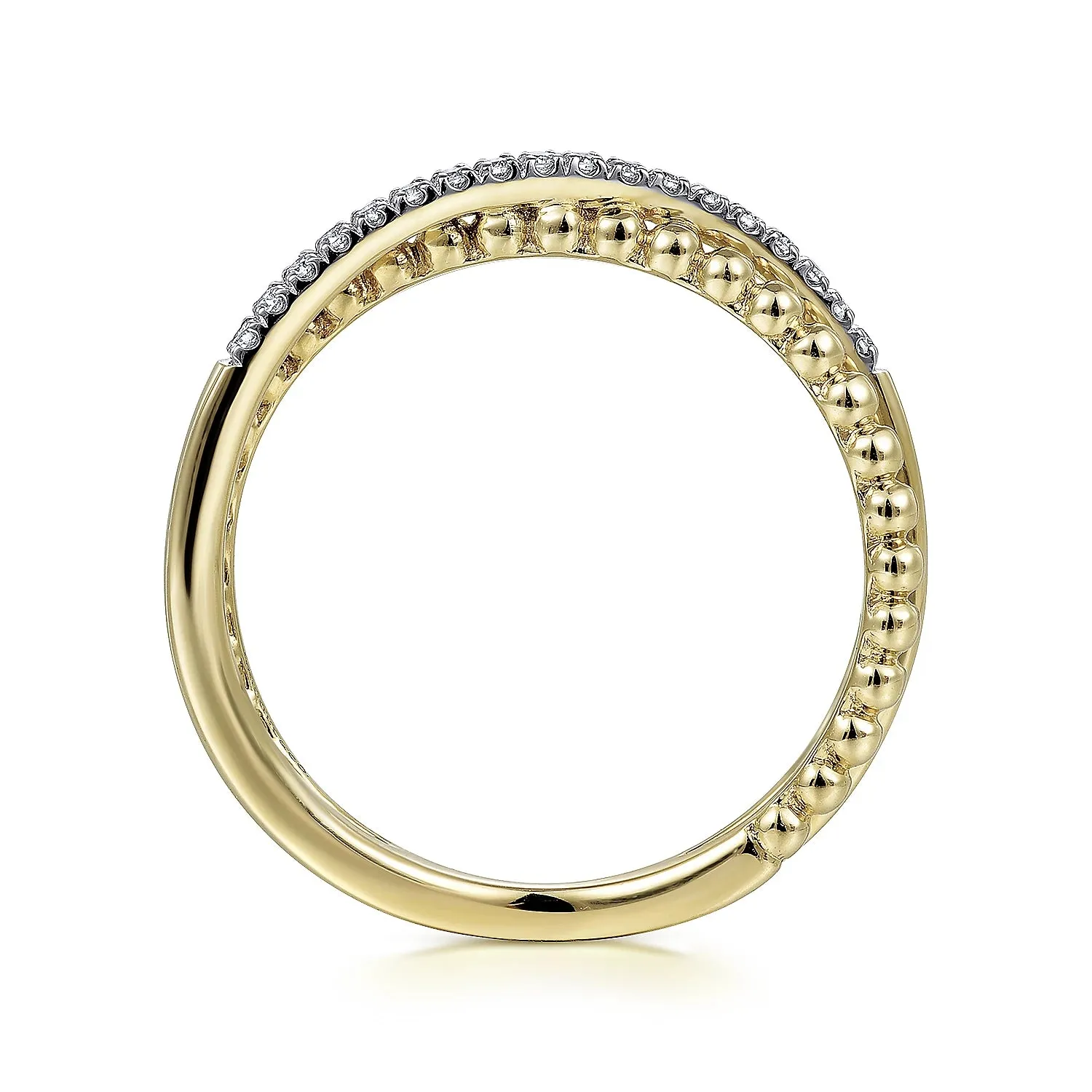 Beaded Pavé Diamond Ring