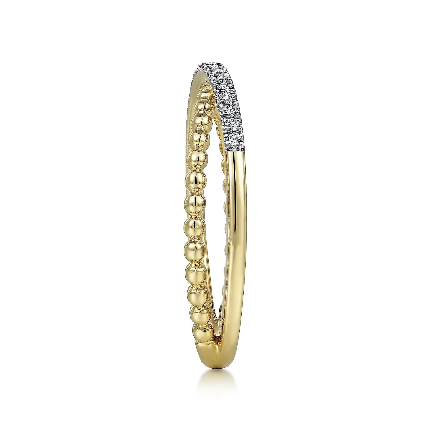 Beaded Pavé Diamond Ring