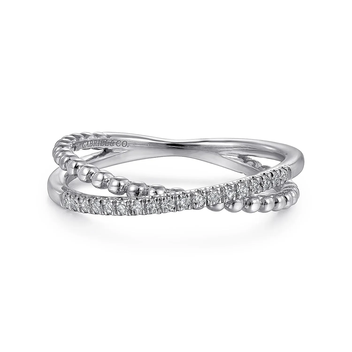 Beaded Pavé Diamond Ring