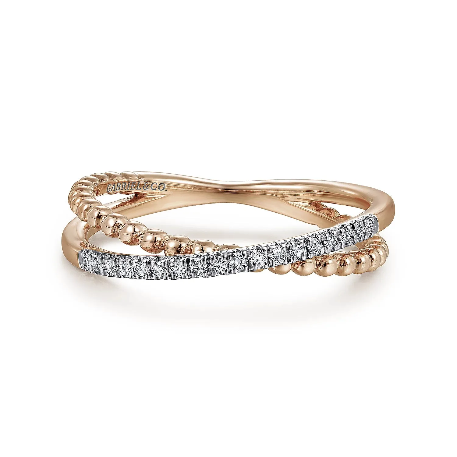 Beaded Pavé Diamond Ring